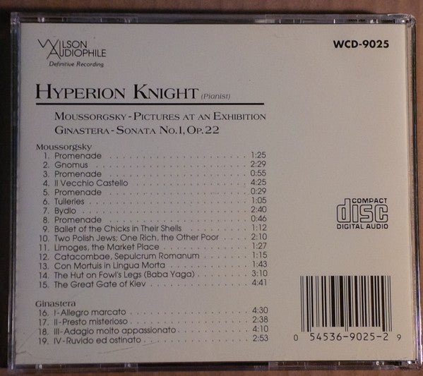 Modest Mussorgsky, Alberto Ginastera - Hyperion Knight : Pictures At An Exhibition / Sonata No. 1, Op. 22 (CD, Album, RE)