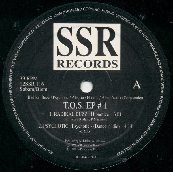 Various : T.O.S. EP #1 (12", EP)