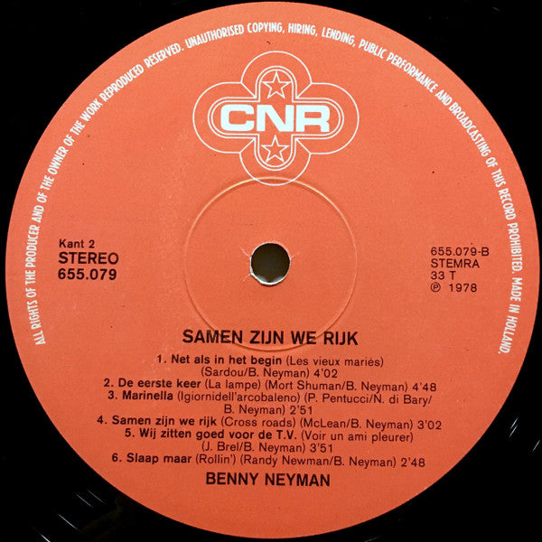 Benny Neyman : Samen Zijn We Rijk (LP, Album)