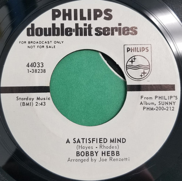 Bobby Hebb : Sunny / A Satisfied Mind (7", Promo)