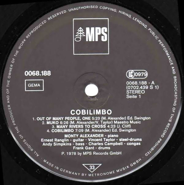 Monty Alexander : Cobilimbo (LP, Album)