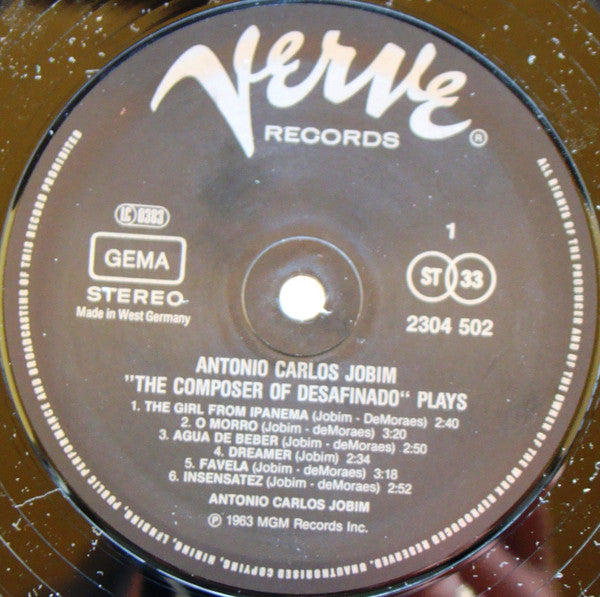 Antonio Carlos Jobim : The Composer Of Desafinado, Plays (LP, Album, RE)