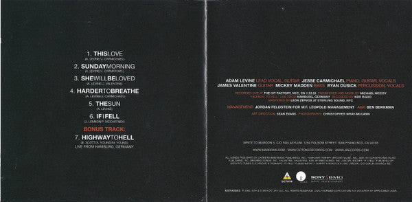 Maroon 5 : 1.22.03. Acoustic (CD)