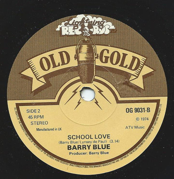 Barry Blue : Dancin' (On A Saturday Night) / School Love (7", Single, RE)