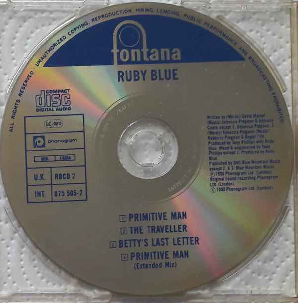 Ruby Blue : Primitive Man (CD, Single)