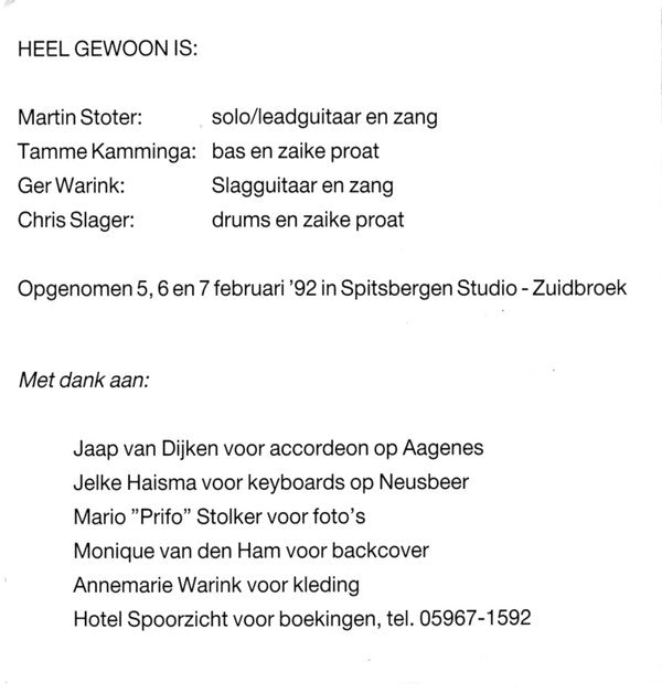Hail Gewoon : T Is Niks Dunkt Mie (CD, Album)