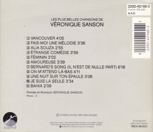 Véronique Sanson : Les Plus Belles Chansons De Véronique Sanson (CD, Comp)