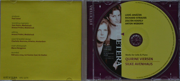 Quirine Viersen / Silke Avenhaus : Works For Cello & Piano (CD, Album)