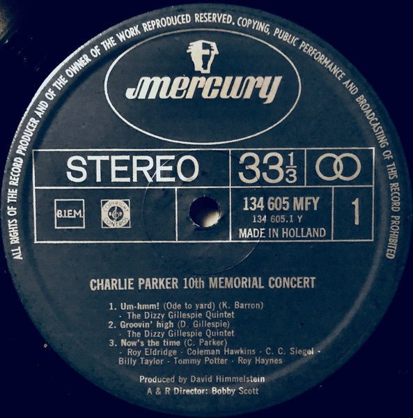 Various : Memorial Concert Charlie Parker (LP, Album)