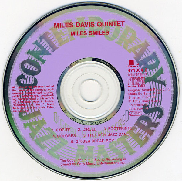 The Miles Davis Quintet : Miles Smiles (CD, Album, RE, RM, RP)