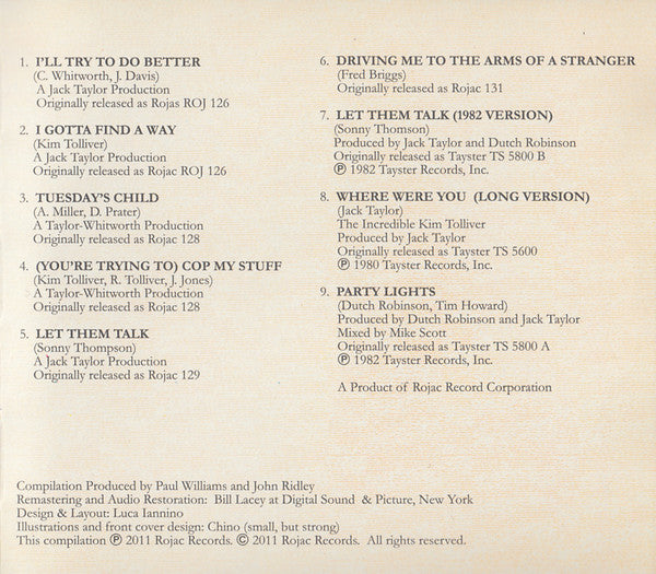 Kim Tolliver : Kim Tolliver (CD, Comp, Ltd)