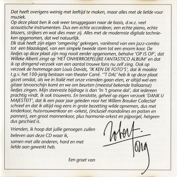 Robert Long : Voor Mijn Vrienden (CD, Album)