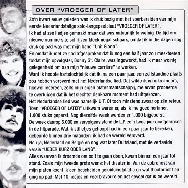 Robert Long : Vroeger Of Later (CD, Album, RE, RM)