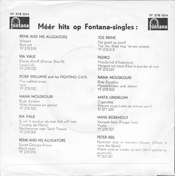 Die Telstars with René And His Alligators : Ain't Gonna Kiss Ya / Sally Ann (7", Single, Mono)