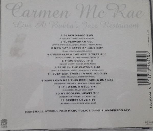 Carmen McRae : Black Magic (CD, Album)