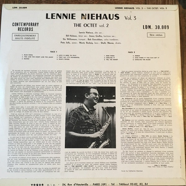 Lennie Niehaus : Vol. 3: The Octet #2 (LP, Album, Mono)