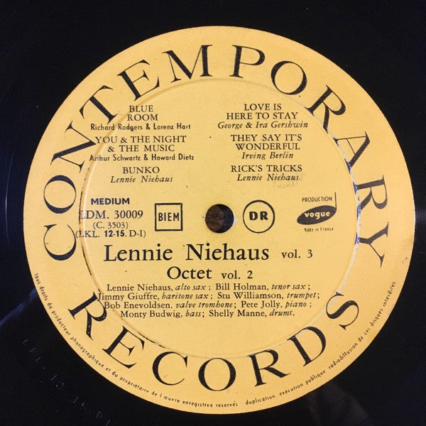 Lennie Niehaus : Vol. 3: The Octet #2 (LP, Album, Mono)