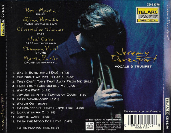 Jeremy Davenport : Jeremy Davenport (CD, Album, 20 )