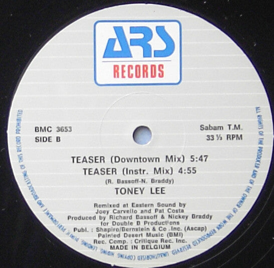 Toney Lee : Teaser (12", Maxi)