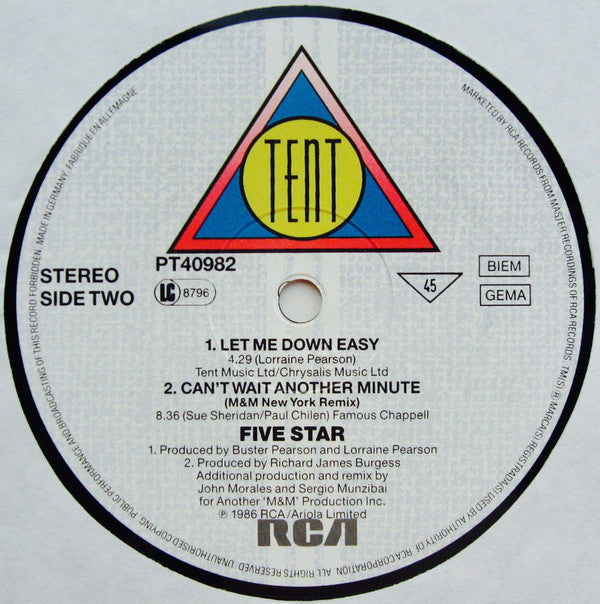 Five Star : If I Say Yes (12", Maxi)