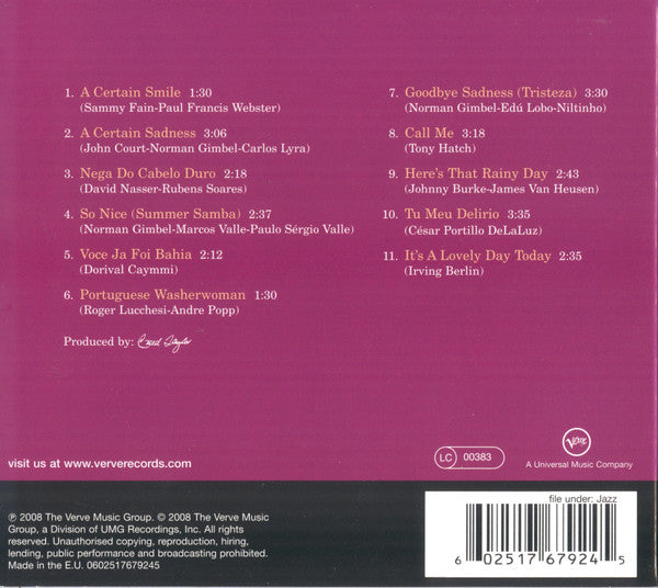 Astrud Gilberto, Walter Wanderley Trio : A Certain Smile A Certain  (CD, Album, RE, RM)