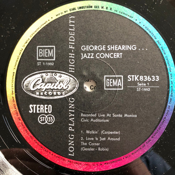 The George Shearing Quintet : Jazz Concert (LP, Album)
