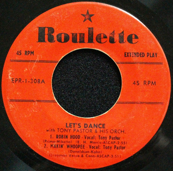 Tony Pastor And His Orchestra : Let's Dance (7", EP)