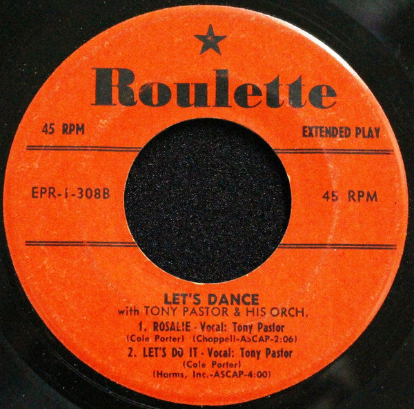 Tony Pastor And His Orchestra : Let's Dance (7", EP)