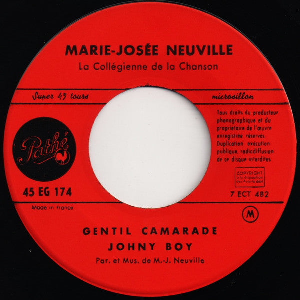 Marie-Josée Neuville : Une Guitare, Une Vie (7", EP, RE)