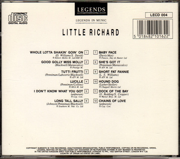 Little Richard : Legends In Music (CD, Comp)