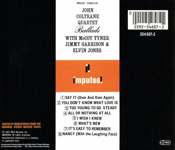 The John Coltrane Quartet : Ballads (CD, Album, RE)
