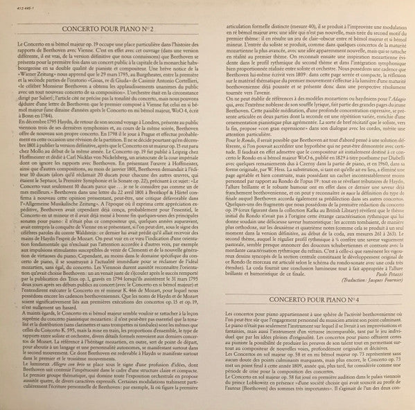 Ludwig van Beethoven - Maurizio Pollini, Wiener Philharmoniker, Eugen Jochum, Karl Böhm : Concertos Pour Piano No 2 & 4 (LP, Album)