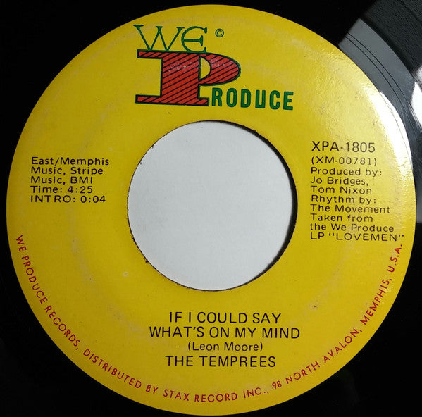 The Temprees : My Baby Love (7")