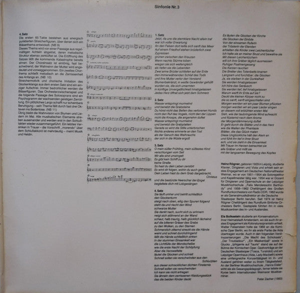 Mikis Theodorakis : 3. Sinfonie (Mitschnitt Der Uraufführung In Der Komischen Oper) (2xLP, Album)