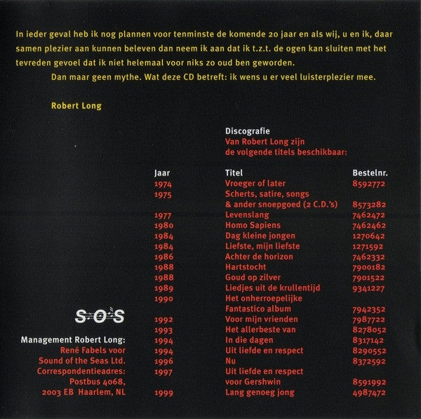 Robert Long : Lang Genoeg Jong (CD, Album)