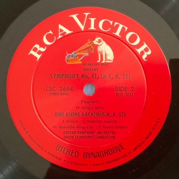 Wolfgang Amadeus Mozart / Erich Leinsdorf, Boston Symphony Orchestra : "Jupiter" Symphony / Eine Kleine Nachtmusik (LP, Album, RE, Bla)