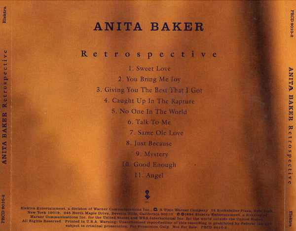 Anita Baker : Retrospective (CD, Comp, Promo)