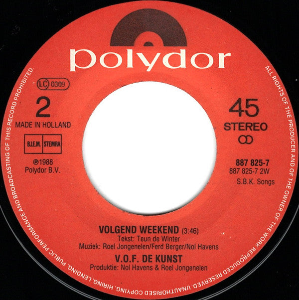 VOF De Kunst & The Skymasters : De Laatste Meters (7", Single)