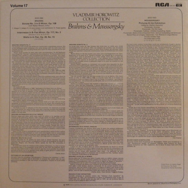 Vladimir Horowitz, Johannes Brahms, Modest Mussorgsky : Brahms & Mussorgsky (LP, Comp)
