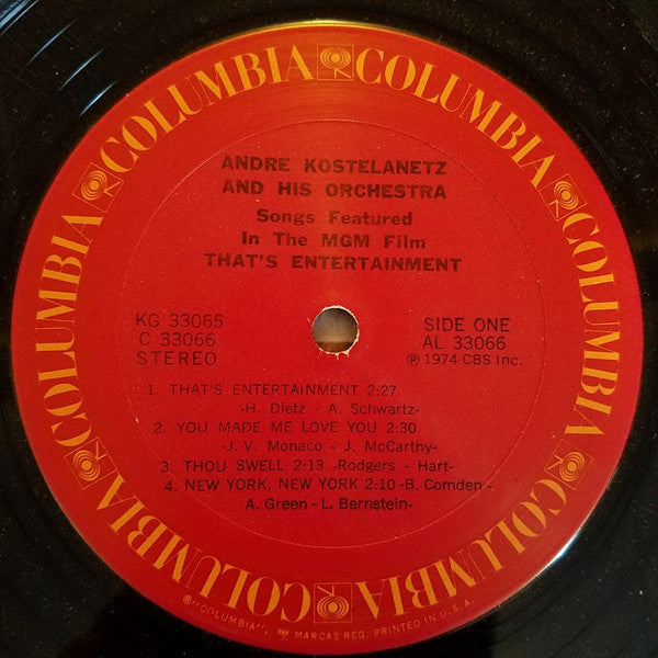 André Kostelanetz And His Orchestra : Songs Featured In The MGM Film That's Entertainment (2xLP, Gat)