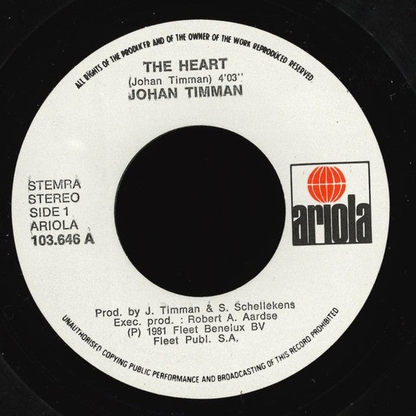 Johan Timman : The Heart  (7", Single)