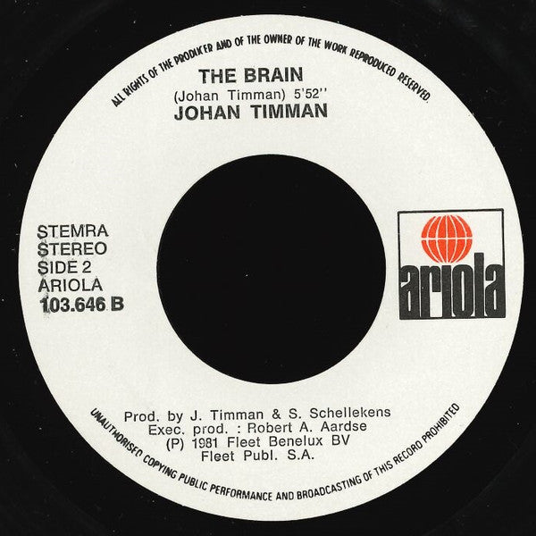 Johan Timman : The Heart  (7", Single)