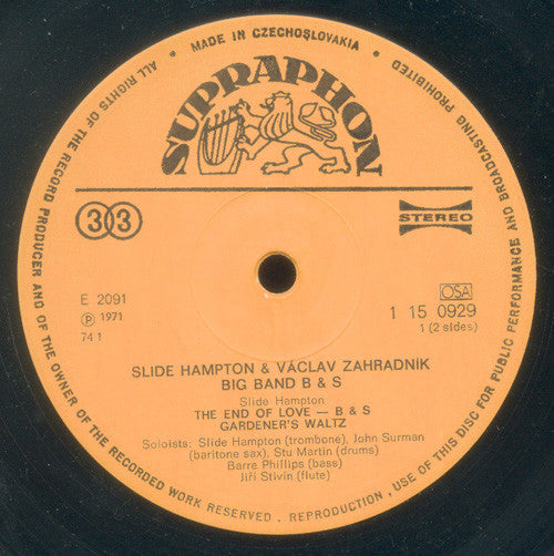 Slide Hampton & Václav Zahradník Big Band : B & S (LP, Album, RP)