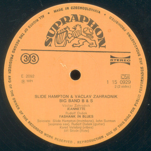 Slide Hampton & Václav Zahradník Big Band : B & S (LP, Album, RP)