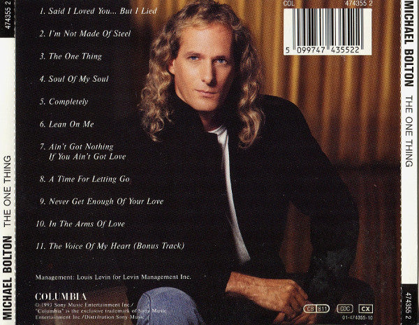 Michael Bolton : The One Thing (CD, Album)