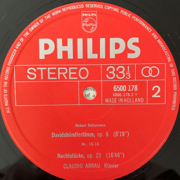 Robert Schumann, Claudio Arrau : Davidsbündlertänze / Nachtstücke (LP)
