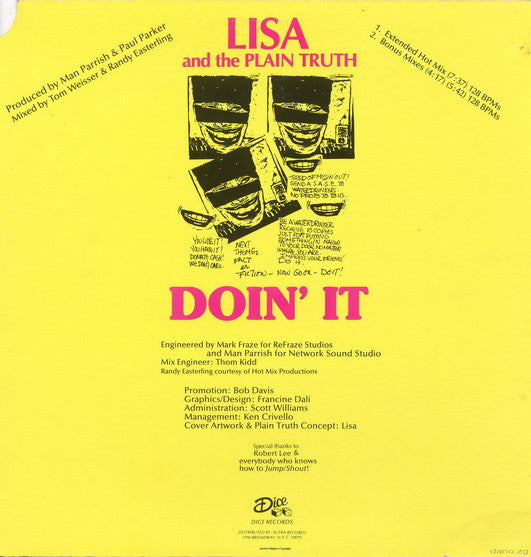 Lisa (2) And The Plain Truth (2) : Doin' It (Extended Dance Mix) (12")