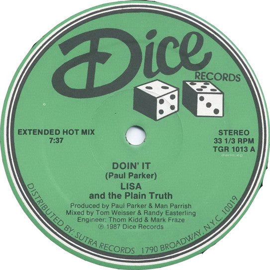 Lisa (2) And The Plain Truth (2) : Doin' It (Extended Dance Mix) (12")