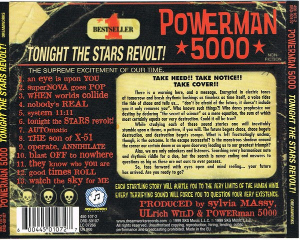 Powerman 5000 : Tonight The Stars Revolt! (CD, Album)