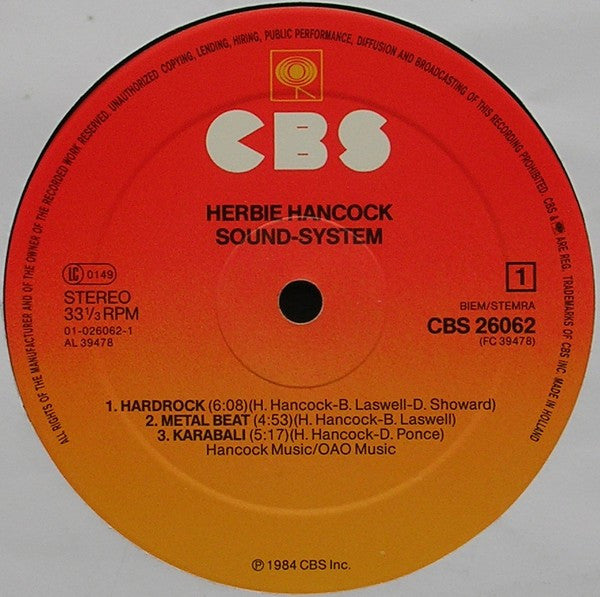 Herbie Hancock : Sound-System (LP, Album)